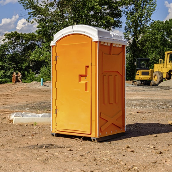 how often are the portable restrooms cleaned and serviced during a rental period in Seabrook Farms